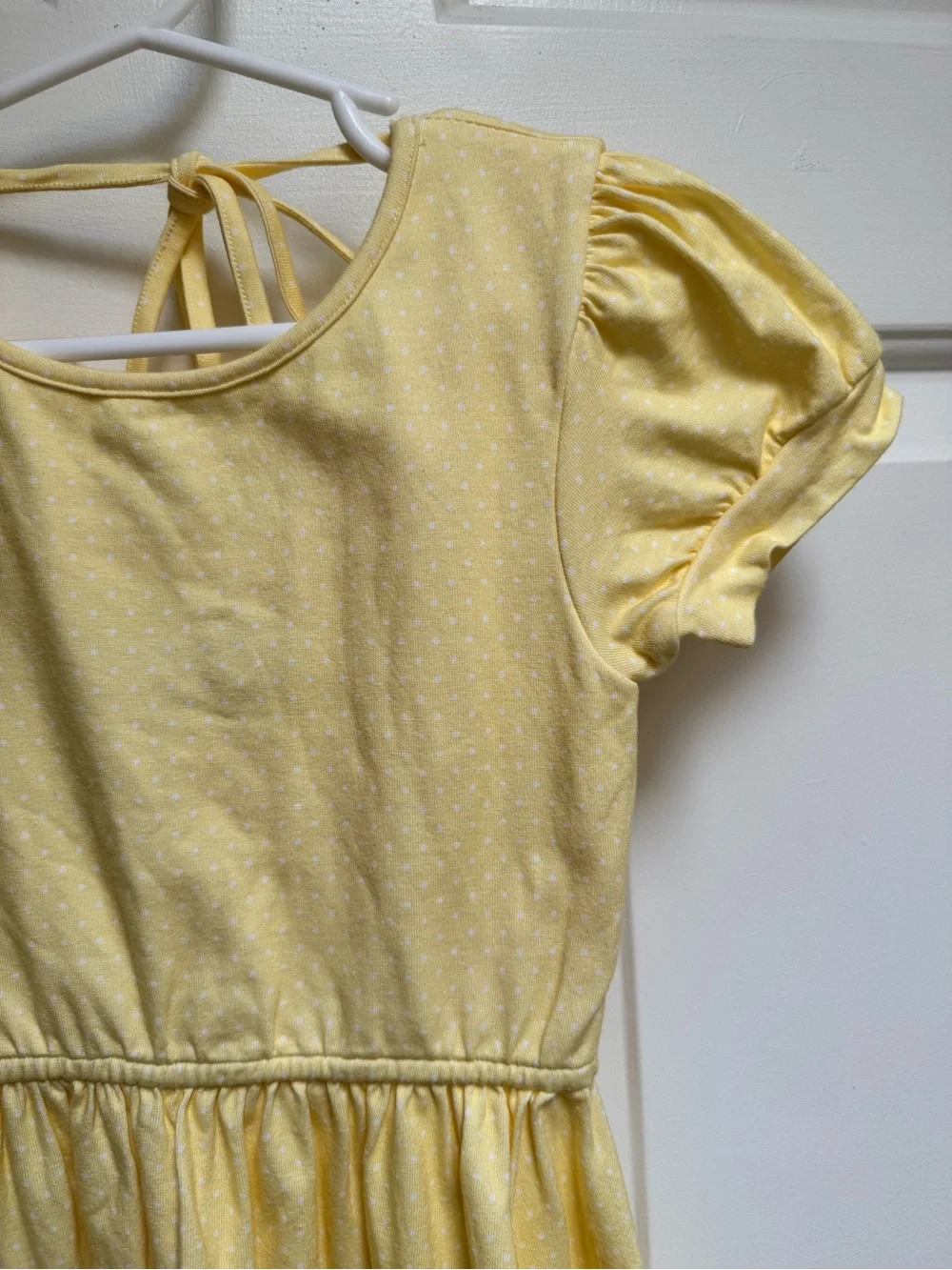 Omi Jo Yellow with White Polka Dot Twirl Dress Girl size 4 (A) Well Dressed Wolf